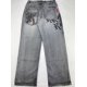 thumbnail image 3 of Pantalones vaqueros con estampado Vintage para mujer, Pantalones rectos grises lavados, Harajuku americano, sueltos, Unisex, estilo gótico, Y2K, 2024, 3 of 5