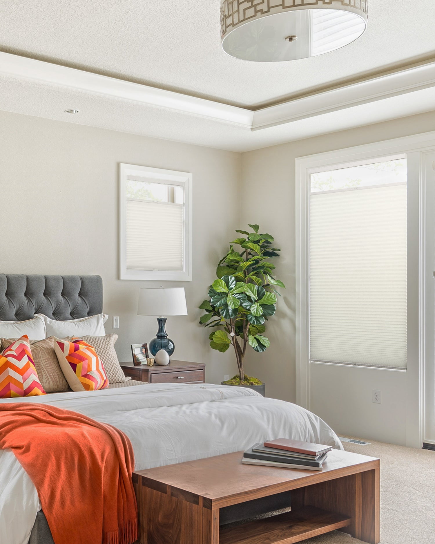 Chicology Cordless Top Down Bottom Up Light Filtering Cellular Shade Neutral White 52"W x 48"H