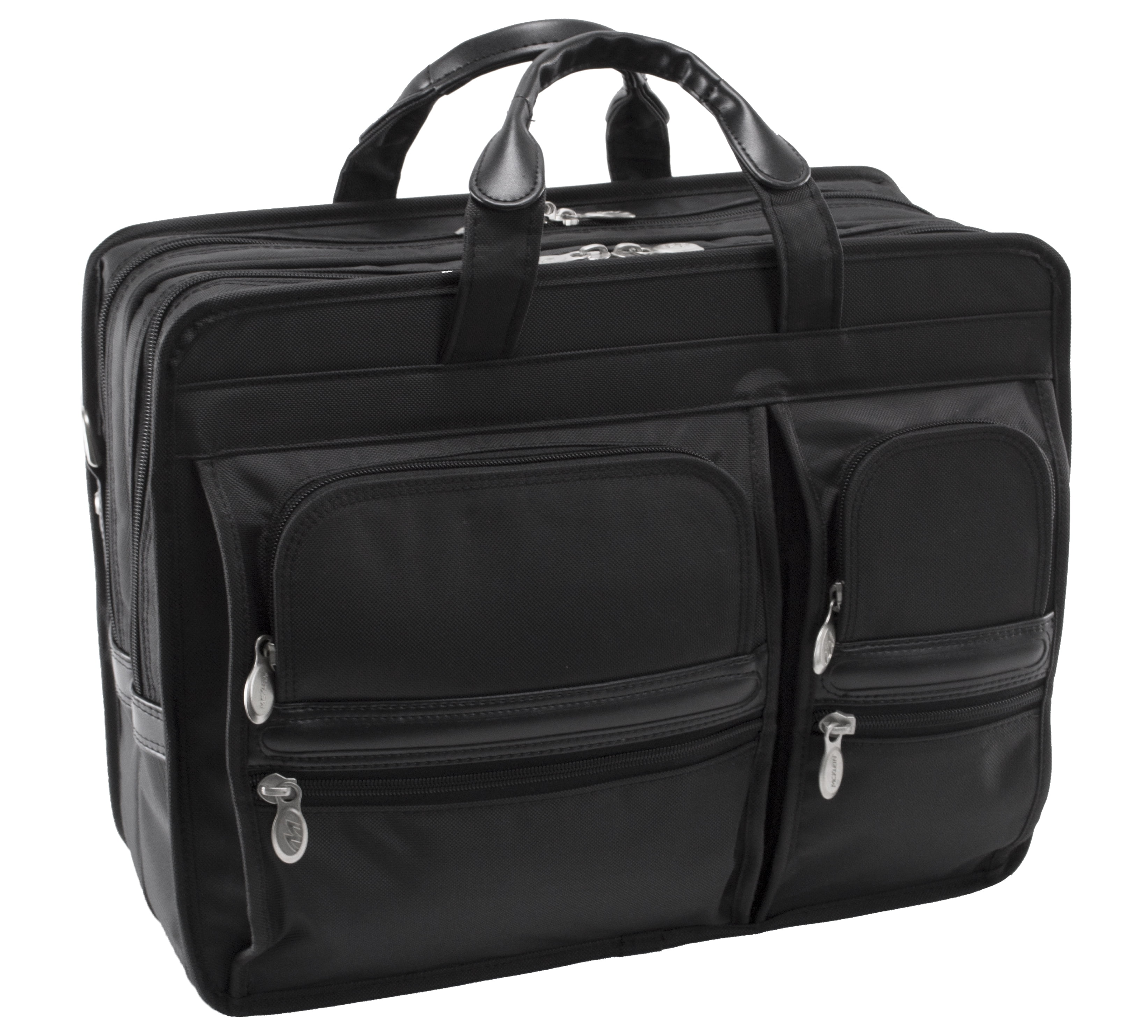 P Series | CLINTON | 17" Nylon Patented Detachable -Wheeled Laptop Briefcase - Black