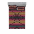 thumbnail image 2 of Ethnic Bedding Set with Sheet & Covers, Tribal Trinagles Motif on Colorful Stripes Artistic Folk Pattern, Printed Bedroom Decor 2 Shams, 4 Sizes, Multicolor, by Ambesonne, 2 of 3