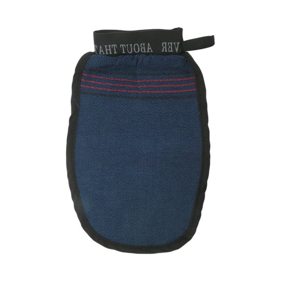 Unique Bargains 1 Pc Shower Gloves Exfoliating Glove for Bathroom 9.06"x5.31" Deep Blue