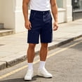 thumbnail image 5 of Mens Denim Cargo Shorts Button Zipper Various Pockets Straight Leg 5 Inch Inseam, 5 of 9