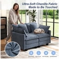 thumbnail image 4 of BedLuxury 57'' Loveseat Sofa for Small Spaces,Cozy Cloud Couch with Deep Seats for Living Room & Corner Decor,Blue, 4 of 7