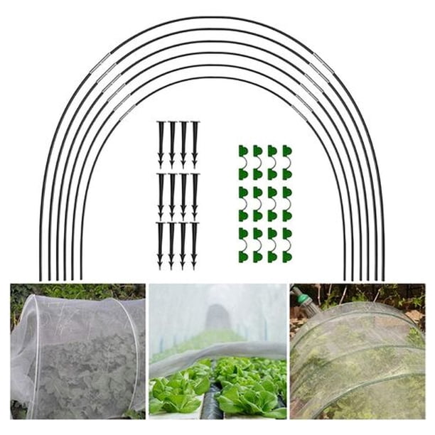 18 aros de invernadero tipo túnel, invernadero elevado, aros de invernadero, túneles de soporte para cultivo de plantas, casas de jardinería, marco de cultivo de fibra de vidrio para jardines