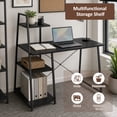 thumbnail image 3 of 39.5" Computer Desk with Shelves and 3-Tier Storage Bookshelf, Laptop PC Work Table Writing Desk for Small Spaces, Black, 3 of 7