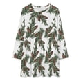 thumbnail image 2 of Christmas Pine Cones Green Loose Dress Evening Dress Summer Dresses for Women Luxury Dress Long Sleeved Dress, 2 of 4