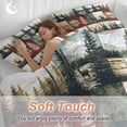 thumbnail image 5 of Forest Reindeer Bedding 3 Piece Duvet Cover Set Queen Size, Country Rustic Green Red Patchwork Soft Microfiber Comforter Cover with Zipper Closure & Pillowcases, Wrinkle & FadeResistant Quilt Cover, 5 of 9