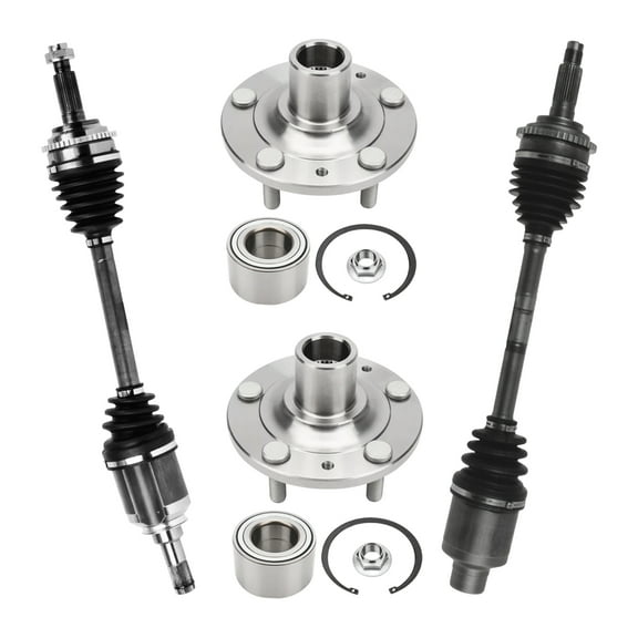 AutoShack Front Wheel Bearing Hubs CV Axles Kit Pair Replacement for 2010-2012 Ford Fusion FWD 2012 Lincoln MKZ FWD 2010-2011 Mercury Milan FWD 5-Lug 5 HUB010400547