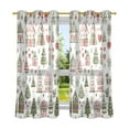 thumbnail image 6 of Yayeee Window Curtains Set of 2 for Living Room Light Filtering 63"x52", Green Nordic Christmas, 6 of 7