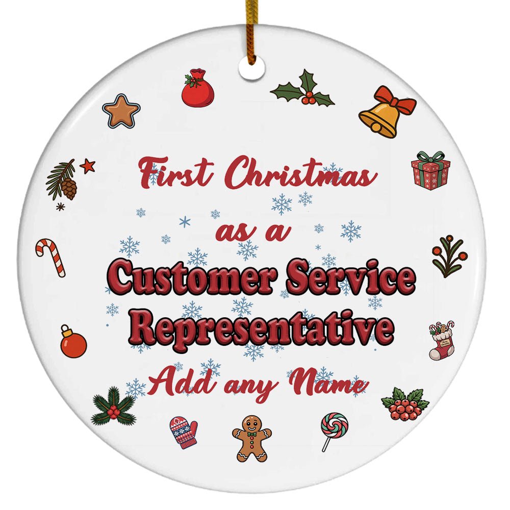 Santa's Favorite Customer Service Representative Ceramic Ornament, Custom Christmas Ornament, Christmas 2025 Tree Decoration, Gift for Family, Friends & Coworkers