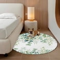 thumbnail image 2 of Sage Green Eucalyptus Leaves Round Area Rug 6Ft Washable Circle Rugs for Bathroom Office, Spring Summer Botanical Non-Slip Carpet Floor Mats Indoor Outdoor Carpet Runner Aesthetic Home Decor, 2 of 8