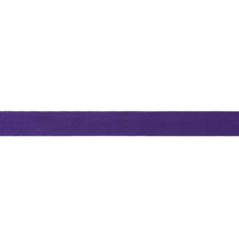 Offray Single Face Satin Ribbon 5/8X18'-Regal Purple