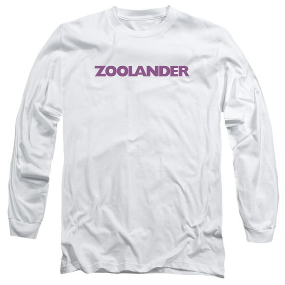 Zoolander Logo Long Sleeve Adult 18/1 T-Shirt White
