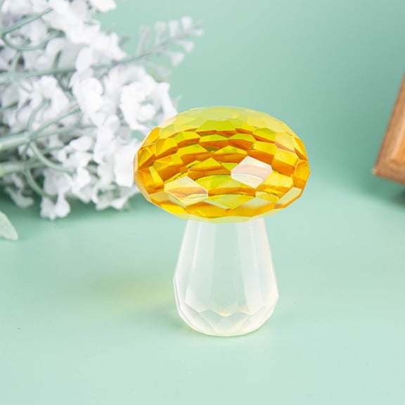 UPOUART Set of 2 Crystal Mushroom Figurines for Wedding Decorations and Elegant Home Decor Accents