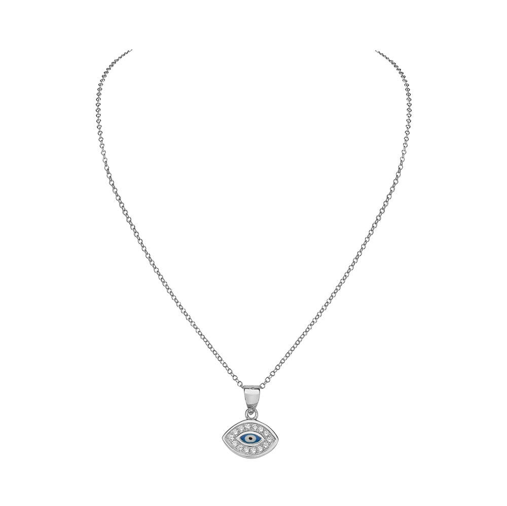 BOGHRA SALES Evil Eye Necklace Blue Eyes Amulet Pendant Necklace Chain Gift  for Women,Girls Crystal Sterling Silver Plated Silver Necklace Price in  India - Buy BOGHRA SALES Evil Eye Necklace Blue Eyes