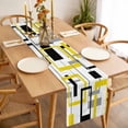 thumbnail image 3 of Yellow Black Geometric Table Runner - 36 Inch Long, Kitchen Dining Table Runner Dresser Scarves, Modern Simple Abstract Art Farmhouse Decor for Coffee Tables Wedding Party Banquet, 3 of 8