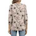 thumbnail image 6 of WIHOLL Tops for Women 3/4 Length Sleeve V Neck Lightweight Business Casual Blouses Spring Summer Work Outfits, 6 of 11