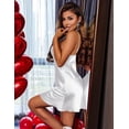 thumbnail image 5 of Ekouaer Women Lingerie Satin Lace Chemise Nightgown Sexy Full Slips Sleepwear, 5 of 7