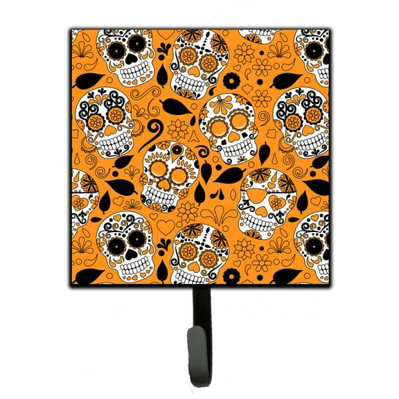 Day of the Dead Orange Leash or Key Holder