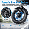 thumbnail image 5 of KAZEFLOW 750W Foldable Electric Bike 14 Inch 48V 10Ah Removable Battery 20MPH 30 Miles Class 2 UL2849, 5 of 11