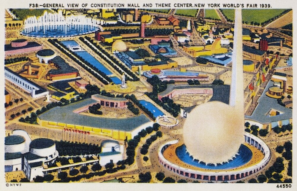 New York World'S Fair. /Nview Of Constitution Mall And Theme Center Of