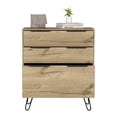 thumbnail image 3 of Atlin Designs Commode Moderne en Métal avec 3 Tiroirs et Comptoir en Chêne Clair, 3 of 7
