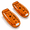 Orange, variant on Pink 2-Pack Rechargeable LED Clip-On Safety Light with 6 Lighting Modes