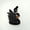 black, variant on Cute Swan Bag Charm Genuine Sheepskin Leather Keychain, Handmade White Swan Purse Pendant for Women