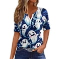 thumbnail image 5 of Halloween Shirts for Women 2026 V Neck Plus Size Funny Cute Vintage Teacher Shirts Casual Holiday Tops, 5 of 6
