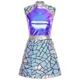 thumbnail image 3 of YiZYiF Costume de Cosplay d'Extraterrestre pour Femme, Col Montant, Sans Manches, Robe Trapèze Courte, Halloween, Cosplay, Bleu, P, 3 of 5