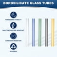 thumbnail image 3 of Tubos de Vidrio Borosilicatado Uxcell de 4 pulgadas 6 Pcs 0.47'' OD 0.08'' Grosor Tubos de Soplado de Vidrio Tubería Recta Multicolor, 3 of 6