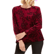 Karen Scott Women's Floral Print Sweatshirt Purple Size Petite Small