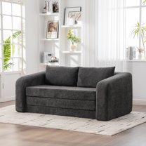 Jopat 71" W Combination Sofa,2-in-1 Pull Out Foldable Loveseat Sofa Bed with Armrest & Backrest Pillows,Convertible Floor Couch Lounge Couch for Living Room Bedroom,Gray