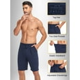 thumbnail image 4 of ANLIQI Mens Pajama Shorts Bamboo Rayon Lightweight Sleep Shorts Lounge Wear Pajama Pants with Drawstring Pockets 2 Pack(Black&Navy Blue,2X-Large), 4 of 6