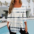 thumbnail image 1 of ICHUANYI Clearance Fashion Women Solid T-shirt Mid-length 3/4 Sleeves Blouse Round Neck Casual Tops(White, S) ICHUANYI WER2023080808481, 1 of 4