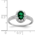 thumbnail image 2 of 925 Sterling Silver Rhodium-Plated Diamond and Created Emerald Ring Size 10, 2 of 6
