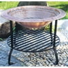 Recycled Copper Fire Pit With Tall Curved Legs, 30"