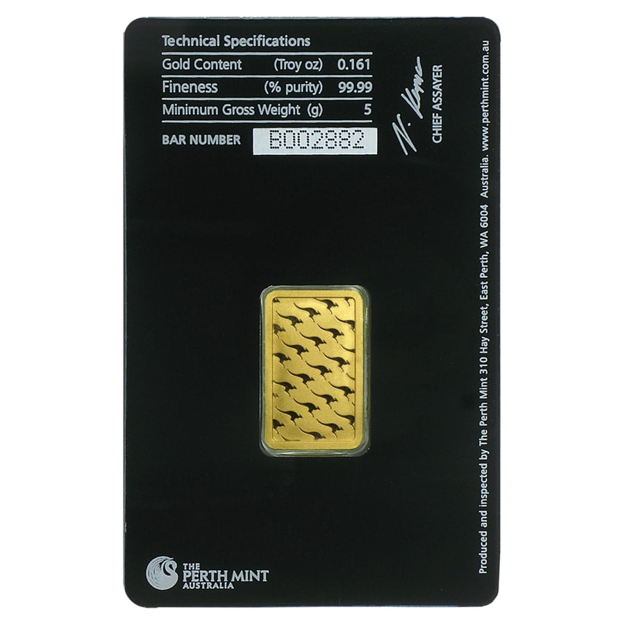 5 gram Gold The Perth Mint Bar - w/ Assay Card - Walmart