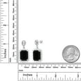 thumbnail image 4 of Gem Stone King 925 Sterling Silver Black Onyx Dangle Earrings for Women (10.60 Cttw, Gemstone December Birthstone, Octagon 14X10MM), 4 of 5