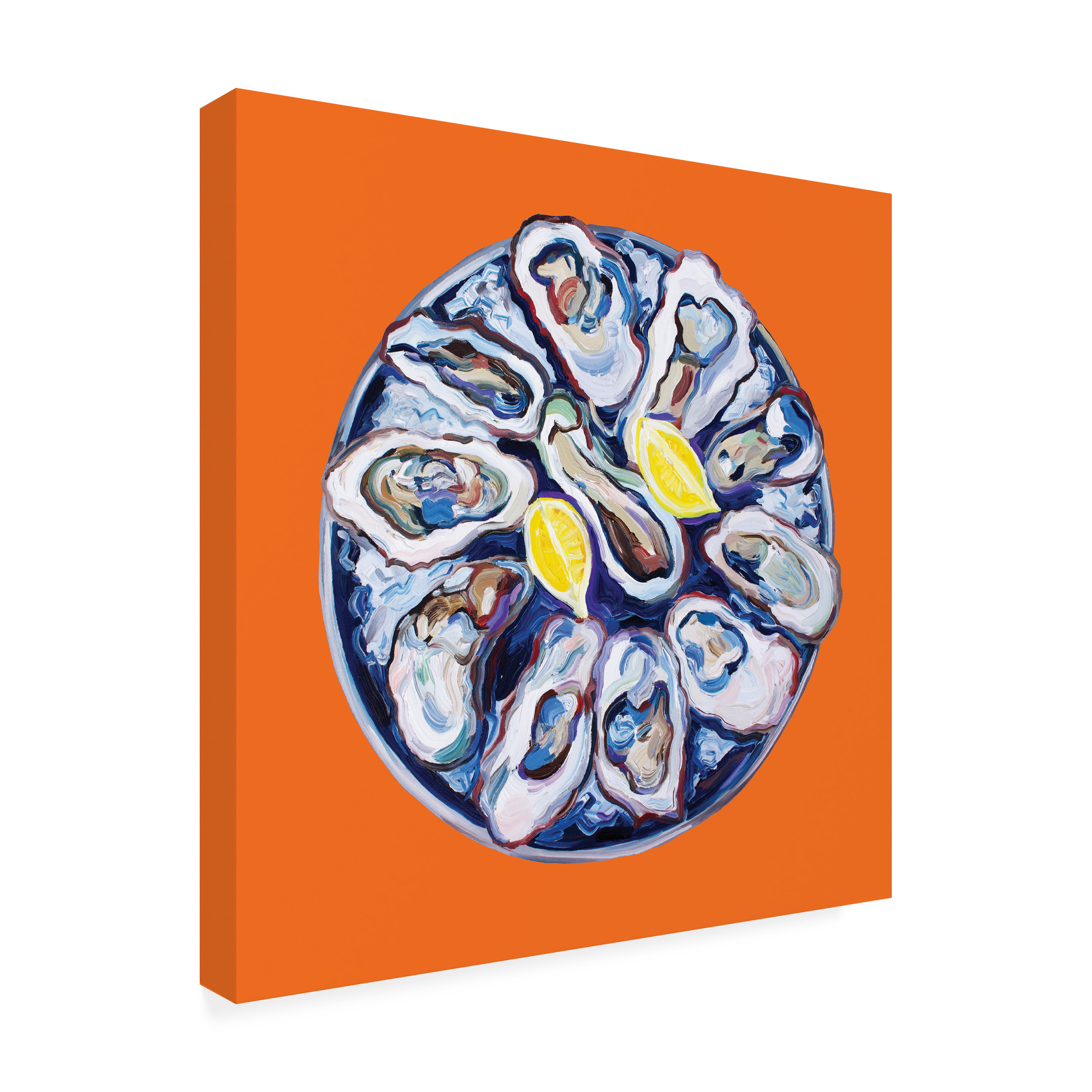 Alice Straker 'Oysters On a Plate Orange' Canvas Art