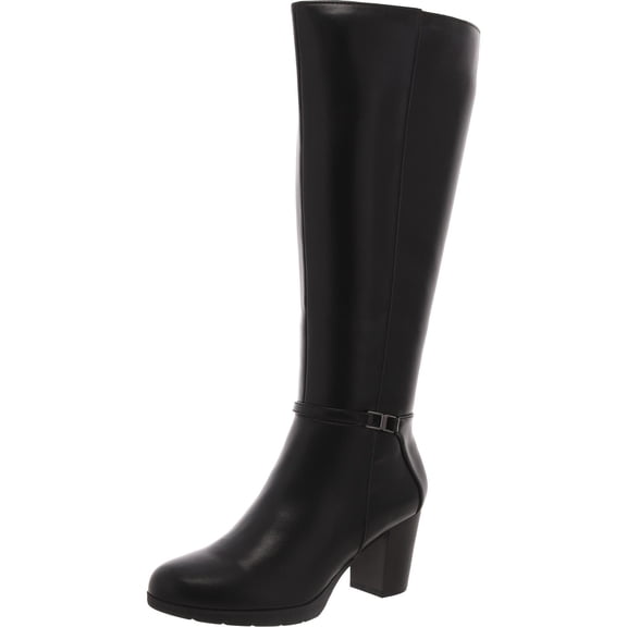 Anne Klein Womens Reachup Block Heel Knee-High Boots