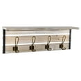 thumbnail image 4 of 23.6" Kids Wall Floating Shelves with Cubbies, Home Decorative Single Coat Rack, Rustic Wood, Metal Hooks, Grey, 4 of 6