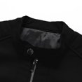 thumbnail image 5 of Fgnfyis Mens Leather Jacket Large Size Stand Collar Trend Slim Fit Casual Motorcycle Style Mens Coat Black L, 5 of 5