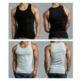 thumbnail image 4 of 247 Frenzy Men's Essentials Knocker PACK OF 3 Solid Cotton Lightweight Tank - Black (2), Heather Gray (1), 4 of 4