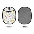 thumbnail image 2 of Pofeuu Watercolor Floral A Print Silicone Pot Mat Mitten With Hanging Loop Heat Resistant Oven Mitts Non-Slip Bbq Baking Smoking Potholders, 2 of 7