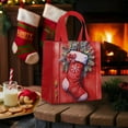 thumbnail image 4 of Luxcidy Christmas Gift Bags, Red Gift Bags, 9.06 x 7.08 x 3.93 inch Christmas Kraft Gift Bags, Kraft Paper Shopping Bags with Handles, for Birthday, Wedding, Party, Xmas (C), 4 of 6