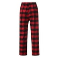 thumbnail image 6 of KKHOME Mens Pajamas Pants Christmas Plaid Printed Elastic Waist Straight Leg with Pockets Soft Comfy Lounge Sleepwear Bottoms, Red L, 6 of 7