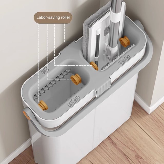 Juego de trapeador de limpieza giratorio de 360° multiusos útil para todo tipo de pisos y ventanas