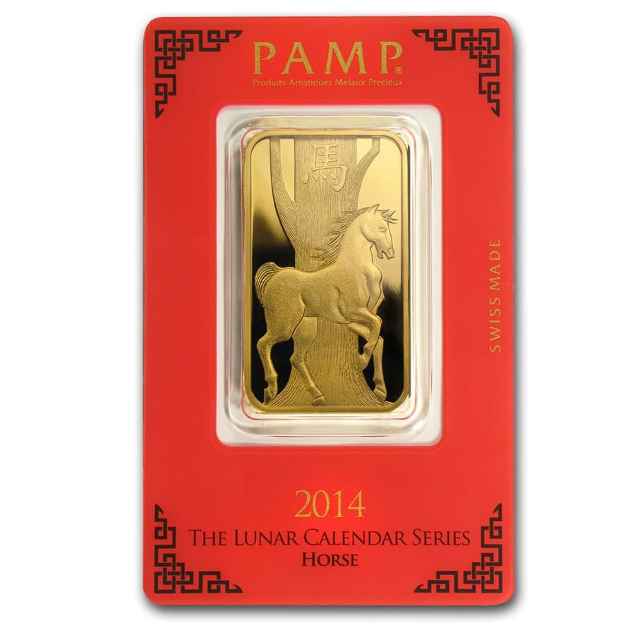 In Assay 1 oz PAMP Suisse Year of the Horse Gold Bar 