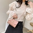 thumbnail image 4 of Women Handbag Rhombic Pattern Textured Long Strap Portable Korean Style Gifts Faux Leather Solid Color Ladies Crossbody Wallet Tote Bag Daily Use, 4 of 10